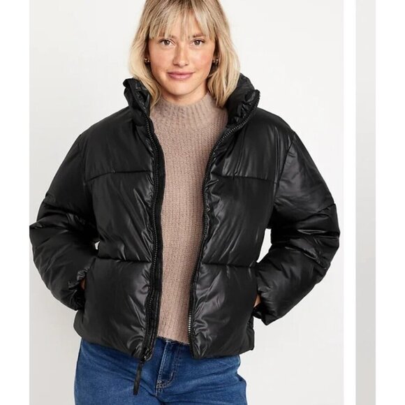 NEW Old Navy Women's Full Zip Quilted Puffer Jacket French Roast Size Large - Picture 2 of 13